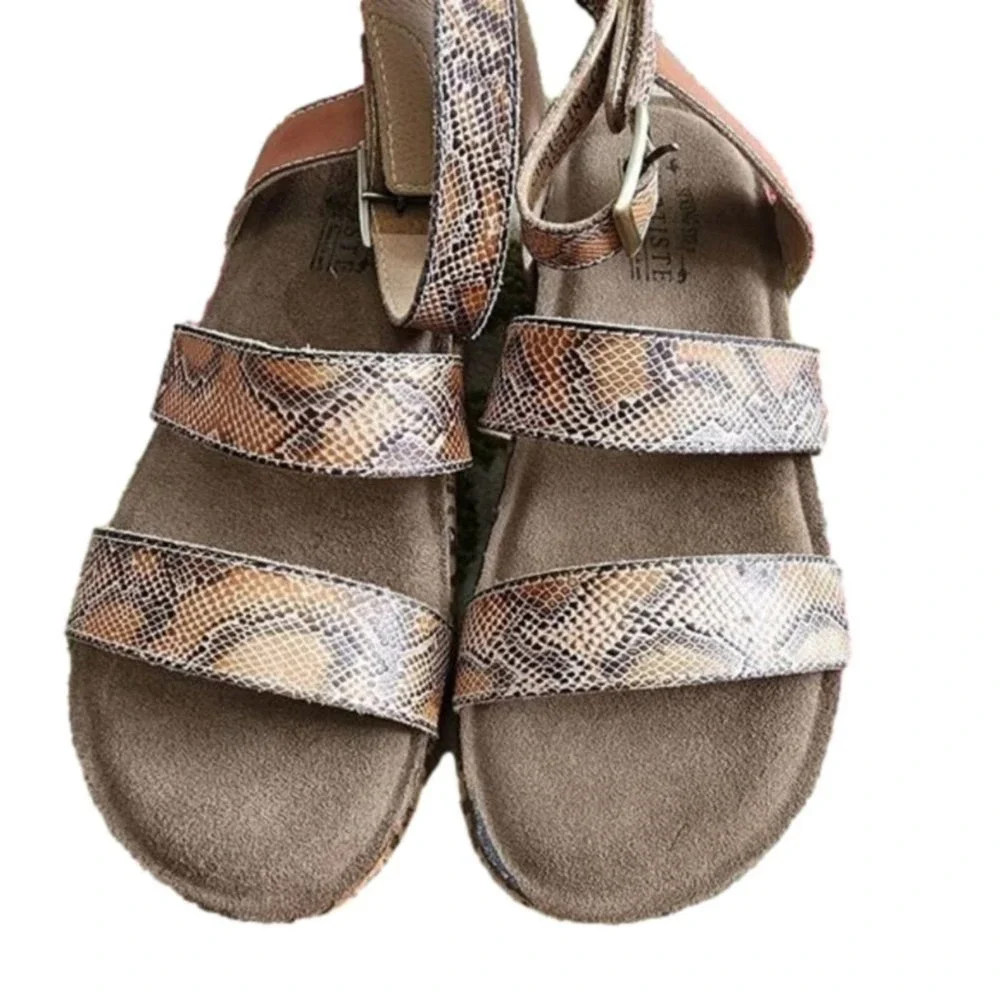L'ARTISTE CHRISTINA ANKLE‎ STRAP SANDAL snakeskin size 41 new 10.5 US